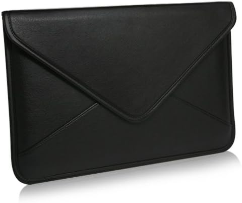 Калъф BoxWave за Lenovo N23 (Case by BoxWave) - Луксозни Кожена чанта-месинджър, Дизайн своята практика-плик от изкуствена кожа за Lenovo N23 - Черно jet black
