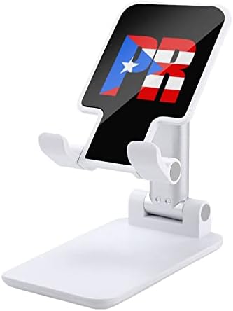 Флаг Пуерто Рико Регулируема Поставка за Мобилен Телефон Сгъваеми Преносими стойка за Таблети за Офис Пътуване Селска Къща Стил В Бяло
