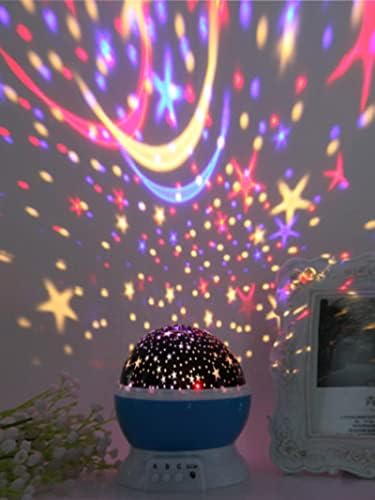 Детски лека нощ Jiuan Baby, прожектор за нощно осветление с въртене на 360 градуса, със смяна 8 от цветове и модели, цветен лампата за подарък на децата на рожден Ден-bluebase