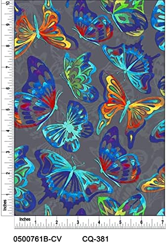 Фигура пеперуди, оцветени в разговорен цвят, отпечатан на памучна ватирана тъкан двор (синьо, оранжево, виолетово)