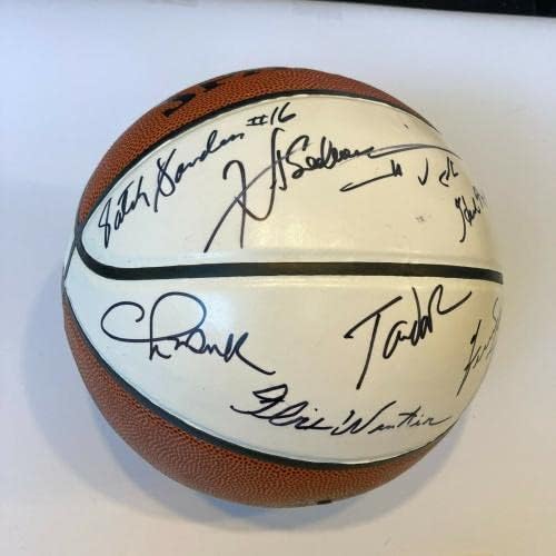 Скоти Pippen, Денис Родман КОПИТО, Въвеждащи клас на 2011 г. по Баскетбол с Автограф от JSA - Баскетболни топки с автографи