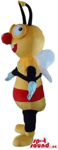 SpotSound Червен Нос Медоносная пчела Cartoony Герой Талисман на САЩ Костюм на Карнавалните Костюми