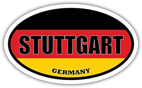 Щутгарт-Германия Флаг Овални Стикер Vinyl Стикер На Бронята 3x5 инча