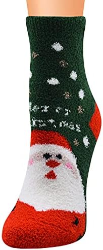 Коледни Дамски Чорапи модел от коралов Руно, Дамски Чорапи до Бедрото, Дишащи и Удобни Чорапи, Чорапи За Активните Жени