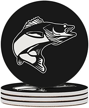 Мультяшная Кръгла Керамична Поставка за Риба, Костур Нескользящая Corkboard Основа за Декор на Масата 4ШТ