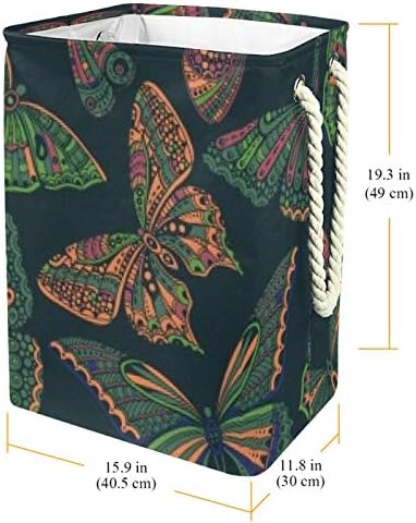 Inhomer Красиви Крила на Пеперуда 300D Оксфорд PVC, Водоустойчив Кошница За Дрехи, Голяма Кошница за Дрехи за Одеяла Дрехи Играчки в Спалнята