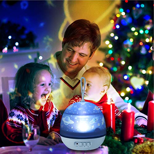 Междузвездни нощни светлини за деца - 4 комплекта Филми, Въртящи се на 360 Градуса Звезден Проектор, лека нощ, Проекционная Лампа, Романтична Нощна лампа с Лунна Звезда, най-Добрата за детска спални, подаръци за рожден