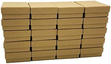 HomeImpel 20 Опаковки, Картонени Кутии за бижута, 3,54 x 2,76 x 1,18 инча, Правоъгълни Кутии За Бижута С Хлопковым Пълнеж, Подаръчни Кутии За Обеци, Суспензии и Колиета (кафяв)