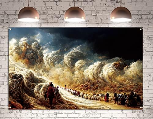 Великден Фон За Фотобудки Пасха Моисей, Преминаване на Червено море, на Еврейския Фестивал на Фонова Картина за Декорация на Стени