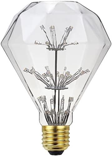 ASMSW Плоски Декоративни крушка във формата на Фойерверки с форма на диамант, 3 W led Edison Starry за външно нощно осветление, еквивалентно украса мощност 30 W - 1 опаковка