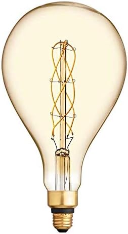 Led Лампа на GE Lighting в Ретро Стил, Кехлибар Стъкло, Топло Свещ, Голяма Грушевидная Крушка PS52