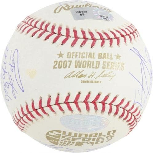 2007 Отбор на Шампионите от Световна серия Бостън Ред Сокс подписа договор с W. S. Baseball Steiner COA - Бейзболни топки с автографи
