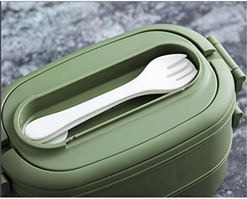 TJLSS трехъярусный обяд-бокс с дръжка за микровълнова печка, кутия за салата за обяд, кутия за обяд, кутия за bento за офис служител (цвят: A, размер: както е показано на фигурата)