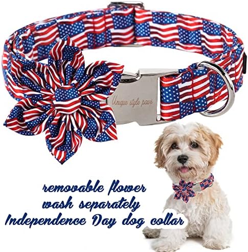 Нашийник за кучета с Флага на Деня на Независимостта на Лапите в уникален стил е най-подходящ за малки, Средни и Големи момичета и Момчета-кучета