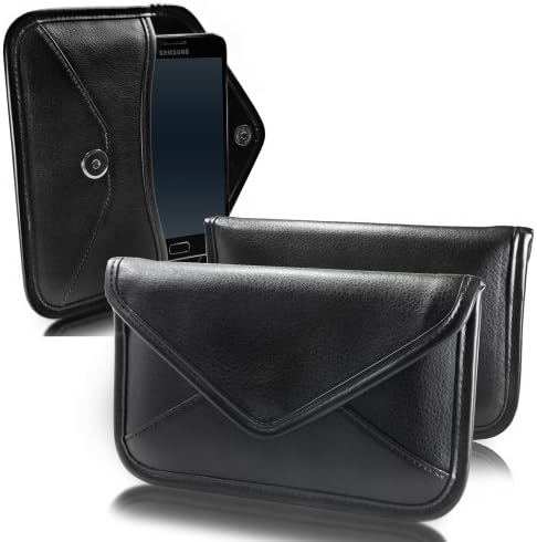 Калъф BoxWave за Apple iPhone XR (Case by BoxWave) - Луксозни Кожена чанта-месинджър, Дизайн своята практика-плик от изкуствена кожа за Apple iPhone XR - Черно jet black