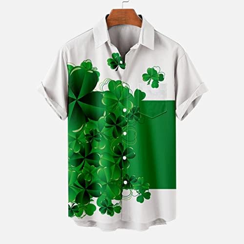 Мъжки Ирландски Потник, Риза На Деня на Св. Патрик, Ежедневни Хавайски Ризи с Копчета и Къс ръкав, Ризи С Принтом Детелина