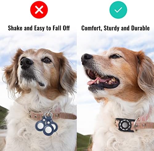 Титуляр яка за кучета с въздушна етикет е Подходящ за яка за кучета Apple Air Tag Размер от 0,75 до 1,2 инча, Държач за яката на домашни животни с въздушна маркирани в комплект и предпазни възглавници за яка за кучета