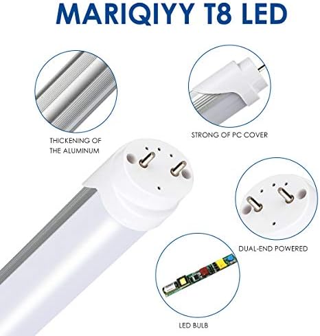 MARIQIYY 25 X 2-подножието на led лампи Т8, 9 W 1170ЛМ 5500-6000 ДО дневна светлина в Бял цвят, за подмяна на 2-метрова Флуоресцентни тръби, щепсела и да играе или обходи баласт, храненето с една или с две сметка (25