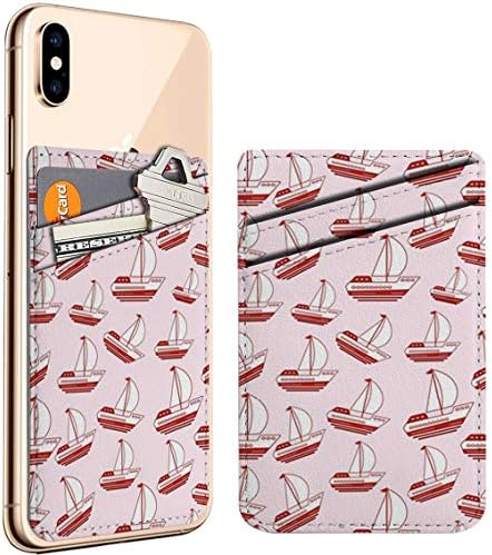 (Морски Мультяшные лодки) Мобилен Телефон, Приложено към идентичност на личността, Кредитна карта, Кожен Държач, Портфейл, Джоб и калъф, съвместим с iPhone, Samsung Galaxy с Android