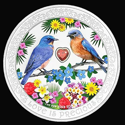 Възпоменателна монета във формата на Сърце с участието на Цветни Птици и Животински 2019 г.