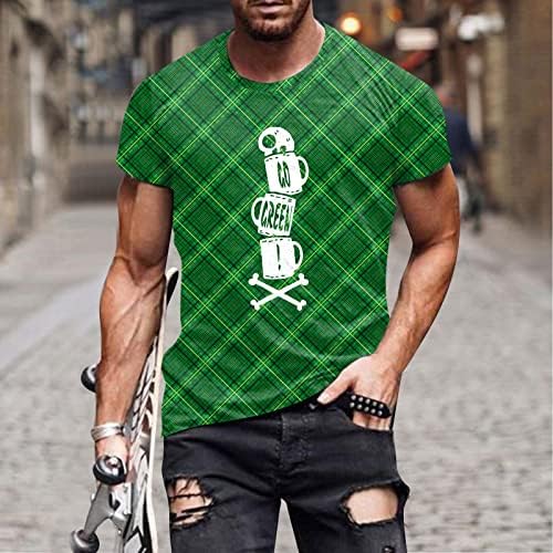 Мъжки тениски WOCACHI на Деня на Св. Патрик, по-мръсни, с къс ръкав, Зелени Тениски с графичен дизайн, Потници, Тениска Gnomes Sports Muscle Fit