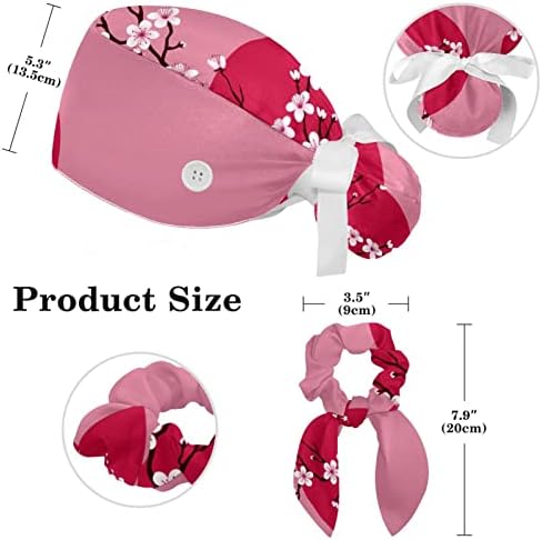 Японската Разцвет Сакура, Клон Розови цветове, Буйни Шапчица с Лък, Ластикът за коса с Един размер