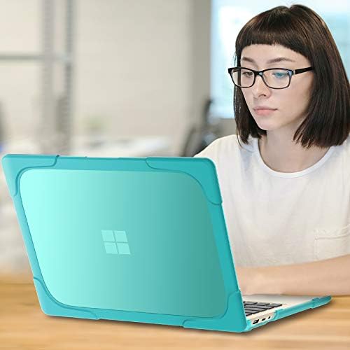 Тънък твърд калъф BATYUE за 12,4-инчов лаптоп Microsoft Surface Go (2020 г. издаване) / Surface Laptop Go 2 (2022 година на издаване) сензорен екран.[Флип-надолу поставка] Калъф за лаптоп Go 12,4 инча.(Светло синьо)