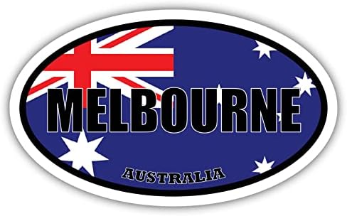 Мелбърн е Австралийският Флаг Овални Стикер Vinyl Стикер На Бронята 3x5 инча