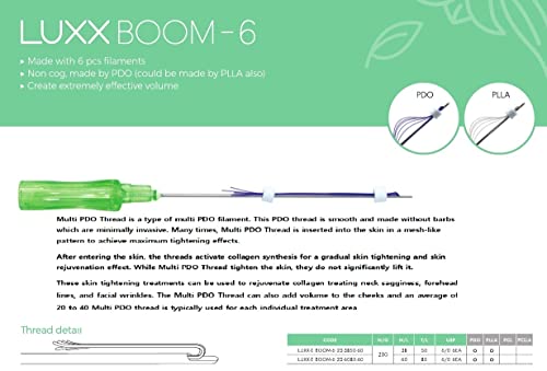 Лифтинг дърворезба Luxx Multi PLLA Бум за лице /Обем/ Носогубная гънка / Грижа за бръчки /Тъп CL-тип / 20 нишки / K-Beauty/Произведено в Южна Корея (23G60mm B6)