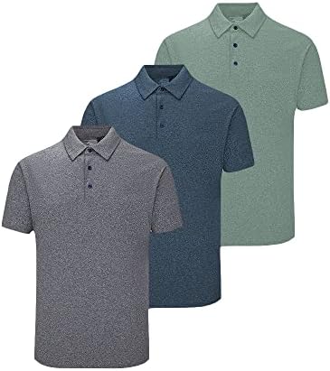3 Опаковане на Ризи с къси ръкави за Мъже Dry Fit Performance с Къс Ръкав за Голф, Поло