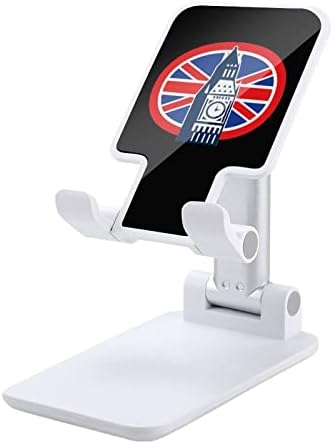 Кулата на Биг Бен, Британския Флаг Union Jack Сгъваема Поставка за мобилен телефон, Регулируема Притежател на мобилен телефон, Забавна Настолна док-станция, Съвместима с планшетами iPhone Switch (4-13)