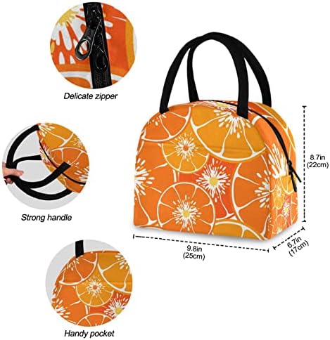 Преносима Изолирано чанта за обяд Kigai с Оранжеви Модел, Водоустойчив Множество Чанта-Хладилник, Обяд-Бокс за Училище момчетата и Момичетата, Работна чанта за вашия Любим човек