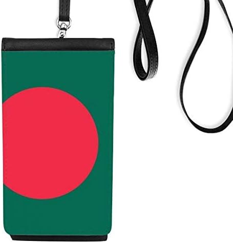 Бангладеш Националния Флаг На Страната На Азия Телефон В Чантата Си Портфейл Окачен Мобилен Калъф Черен Джоба