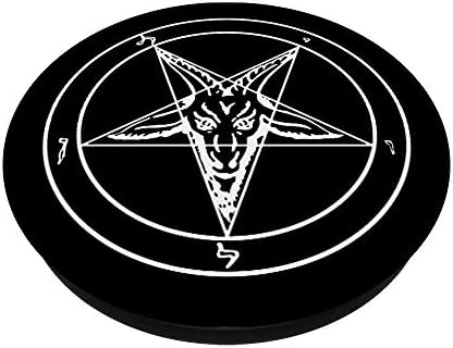 Символ на Бафомета на Сатана - Окултно Сатанински Тъмното изкуство Evil 666 PopSockets PopGrip: Замяна ръкохватка за телефони и таблети