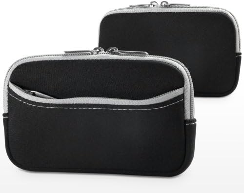 Калъф BoxWave за Huawei Honor 7S (Case by BoxWave) - Мек гащеризон с джоб, Мека чанта, Неопреновый чанта, джоб на ръкава за Huawei Honor 7S - Черно jet black с сива тапицерия