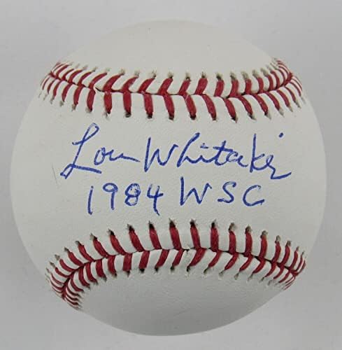 Лу Уитакър Подписа Автограф Rawlings Baseball w / Свидетел Insc JSA - Бейзболни топки с Автографи