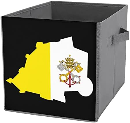 Флаг Карта на Ватикана Сгъваем Текстилен Кутия За съхранение на Кубчета Органайзер Сгъваема Кутия с Дръжки