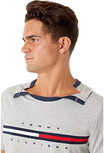 Мъжки Адаптивни тениска Tommy Hilfiger в маркови ивица с къс ръкав и магнитни копчета
