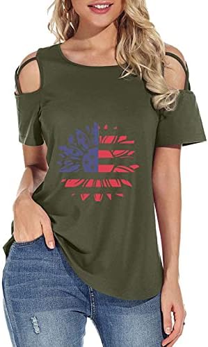 Тениски на Деня на Независимостта, Женски Кухи Ризи С Къс Ръкав, Ризи С Принтом на Американското, Патриотическая Тениска на 4 юли