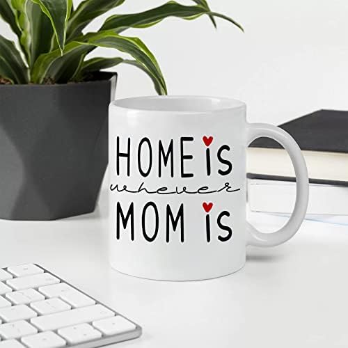Бели Чаши за Кафе в стил KLYJI Home is Where Mom is, Керамична Чаша за майките минималистичном дизайн, Чаша за чай с 11 грама, Идеален подарък за Деня на Майката за майките, Забав?