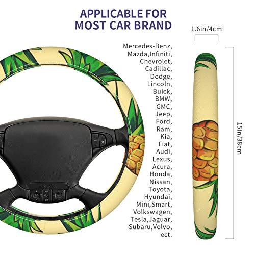Безшевни тропически модел с ананас Кръста изображение_ 3D модел 2 1 капак на волана авто универсален комплект, подходящ за повечето коли