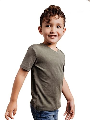 Детска тениска Nui Organics от мериносова вълна и Тенсела, основен слой, ултра-мека естествена тъкан, комфорт през цялата година, дишаща.