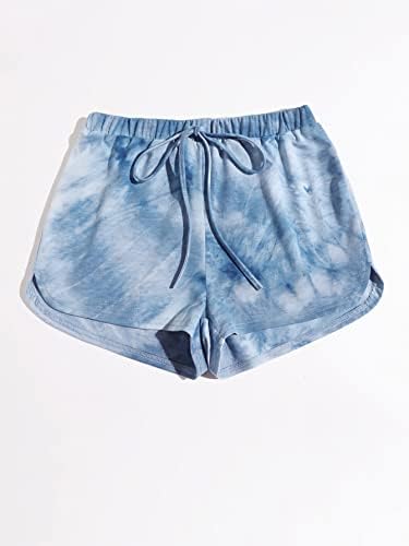Дамски къси панталони CHALSO с завязками на кръста, къси панталони Dolphin Shorts с боя, къси Панталони за жени (Цвят: синьо Размер: X-Small)