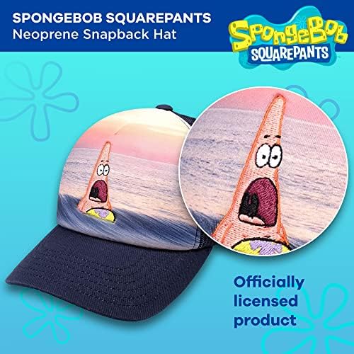 Бейзболна шапка на Concept One SpongeBob Squarepants Truck Шапка-бейзболна шапка Patrick Star, с регулируема облегалка, Тъмно синьо, Един Размер