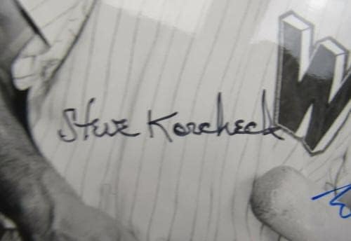 Стив Корчек и Ед Yost Подписаха Автограф 8x10 Снимка на I - Снимки на MLB с автограф
