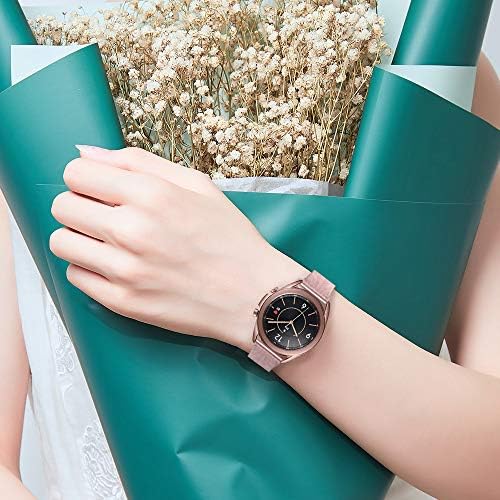 Maxjoy Съвместим каишка Galaxy Watch 3 41 мм, 20 мм Galaxy Watch 5 ленти 40 мм 44 мм/ 5 Band Pro / 4 40 мм 44 мм/ 4 Класически каишка от неръждаема мрежа от 42 мм и 46 мм, съвместим с Samsung Galaxy Watch 3 4 5