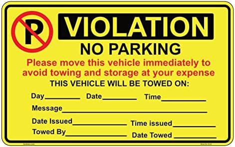 Haobase 20 бр Стикера за нарушение на правилата за паркиране, която е трудно да се премахне - 20 см х 12.5 см