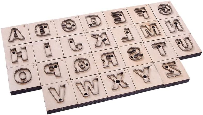 Индивидуалност Ръчно изработени 26 Букви Кожени Изделия Щанцоване САМ Дървени Режещи Удари форми- (Цвят: 1)