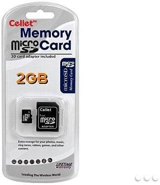 Cellet 2GB microSD карта за смартфон Motorola ES400S потребителска флаш памет, висока скорост на трансфер, щепсела и да играе, с пълен размер SD адаптер. (На дребно опаковка)