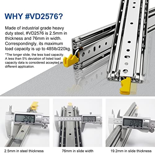 Комплект чекмеджета VADANIA Industrial за тежки условия на работа, VD2576 60 , 1 Чифт и L Скоби, 10 групи, товароносимост до 291 паунда